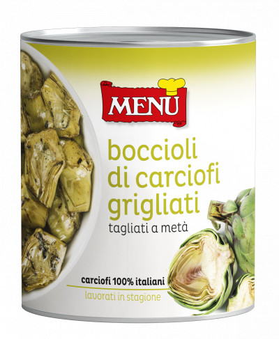 Boccioli di carciofi Grigliati tagliati a metà (Gegrillte Artischockenknospen)