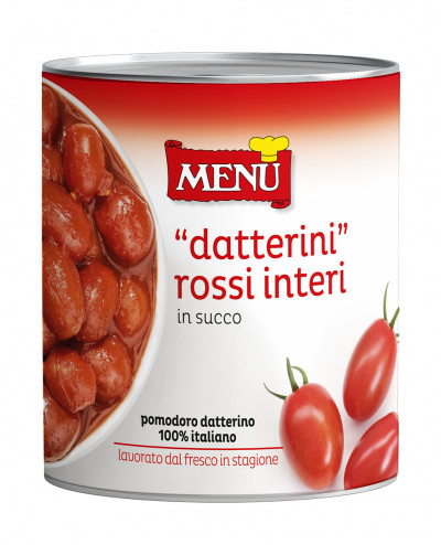 Datterini rossi interi in succo (Ganze Rote Datteltomaten im Saft)