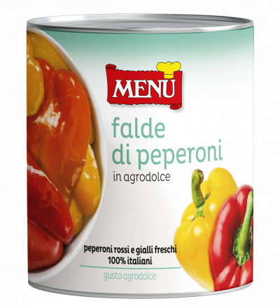 Falde di peperoni in agrodolce (Paprika, geviertelt und süß-sauer eingelegt)