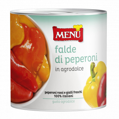 Falde di peperoni in agrodolce (Paprika, geviertelt und süß-sauer eingelegt)