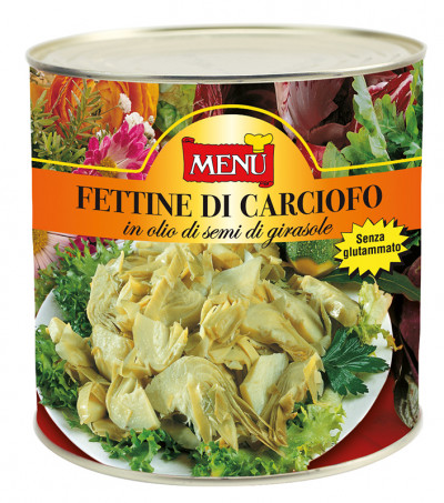 Fettine di carciofo in olio di semi di girasole (Artischockenscheiben in Sonnenblumenöl)