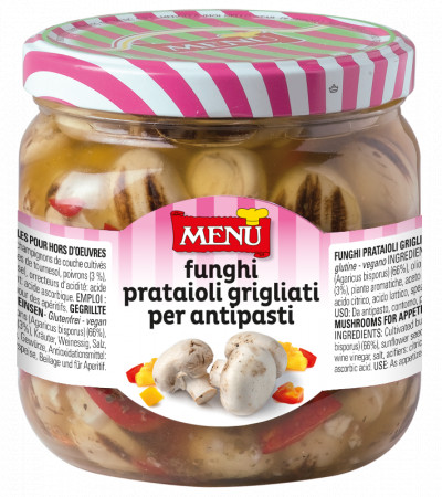 Funghi prataioli grigliati per antipasti