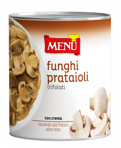 Funghi prataioli trifolati in asettico (Gedünstete Champignons, aseptisch zubereitet)