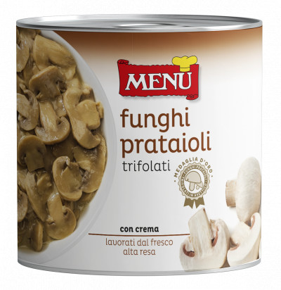 Funghi prataioli trifolati in asettico (Gedünstete Champignons, aseptisch zubereitet)