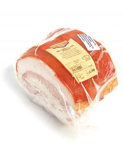 Guanciale cotto affumicato (Geräucherter durchwachsener Speck, gegart)
