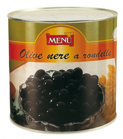 Olive nere a rondelle (Schwarze Oliven in Scheiben)