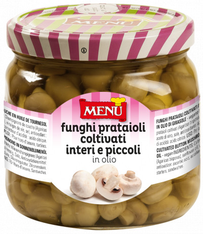 Prataioli in olio di girasole (Champignons in Sonnenblumenöl)