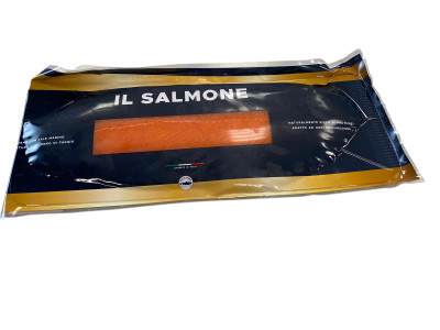 Salmone norvegese affumicato preaffettato (decongelato) (Norwegischer Räucherlachs, vorgeschnitten, aufgetaut)