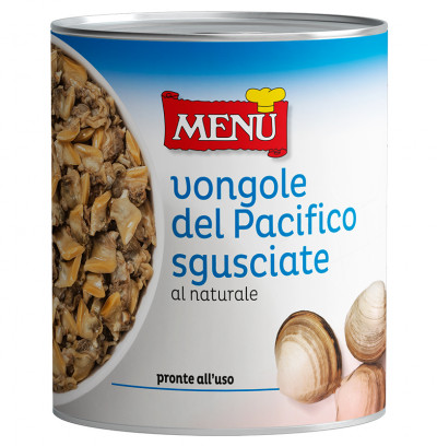 Vongole del Pacifico sgusciate al naturale (Geschälte Venusmuscheln aus dem Pazifik, natur)