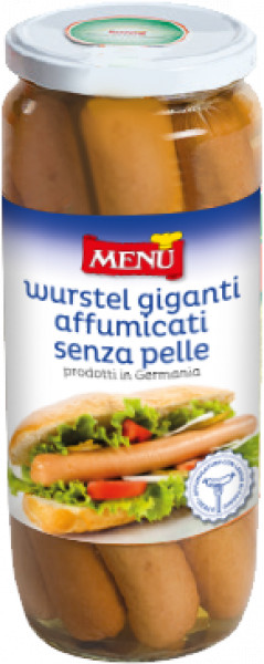 Würstel giganti affumicati senza pelle